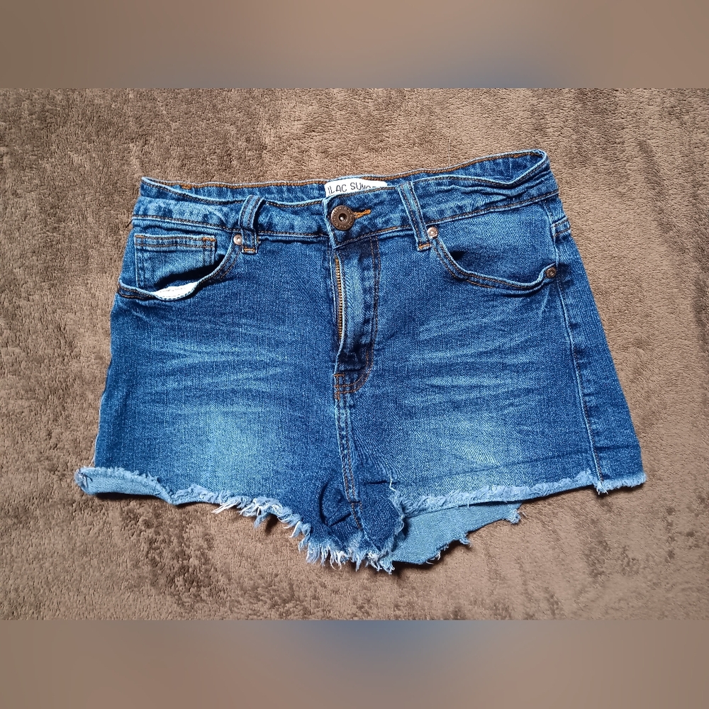 Lilac Sunset Blue Denim Jean Shorts